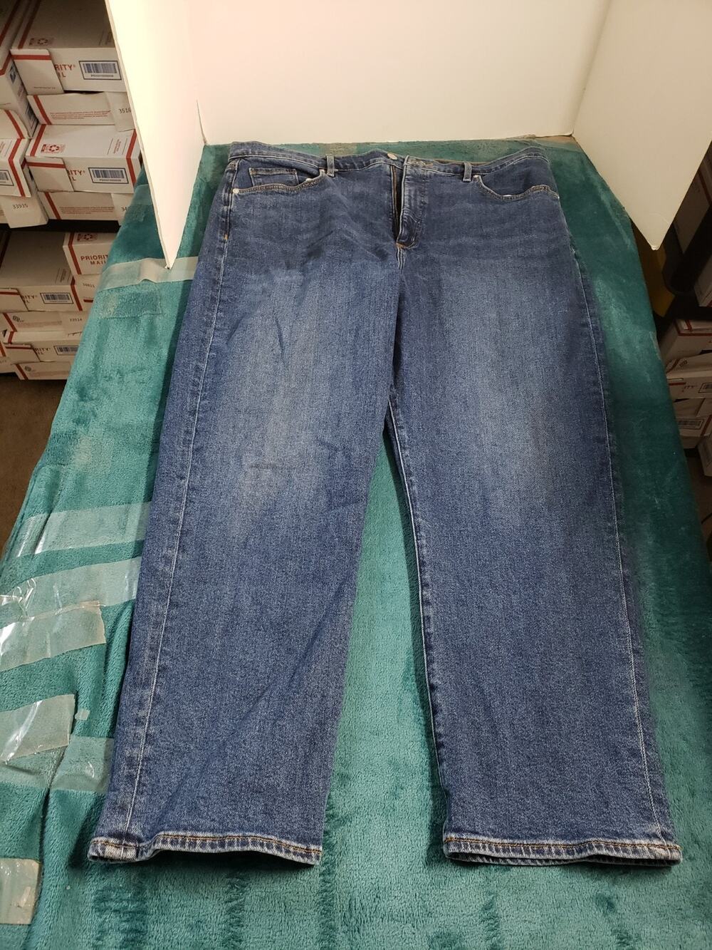 Loft Jeans Size 18 Womens Blue Pants Ladies Denim Mid Rise Slim Straight